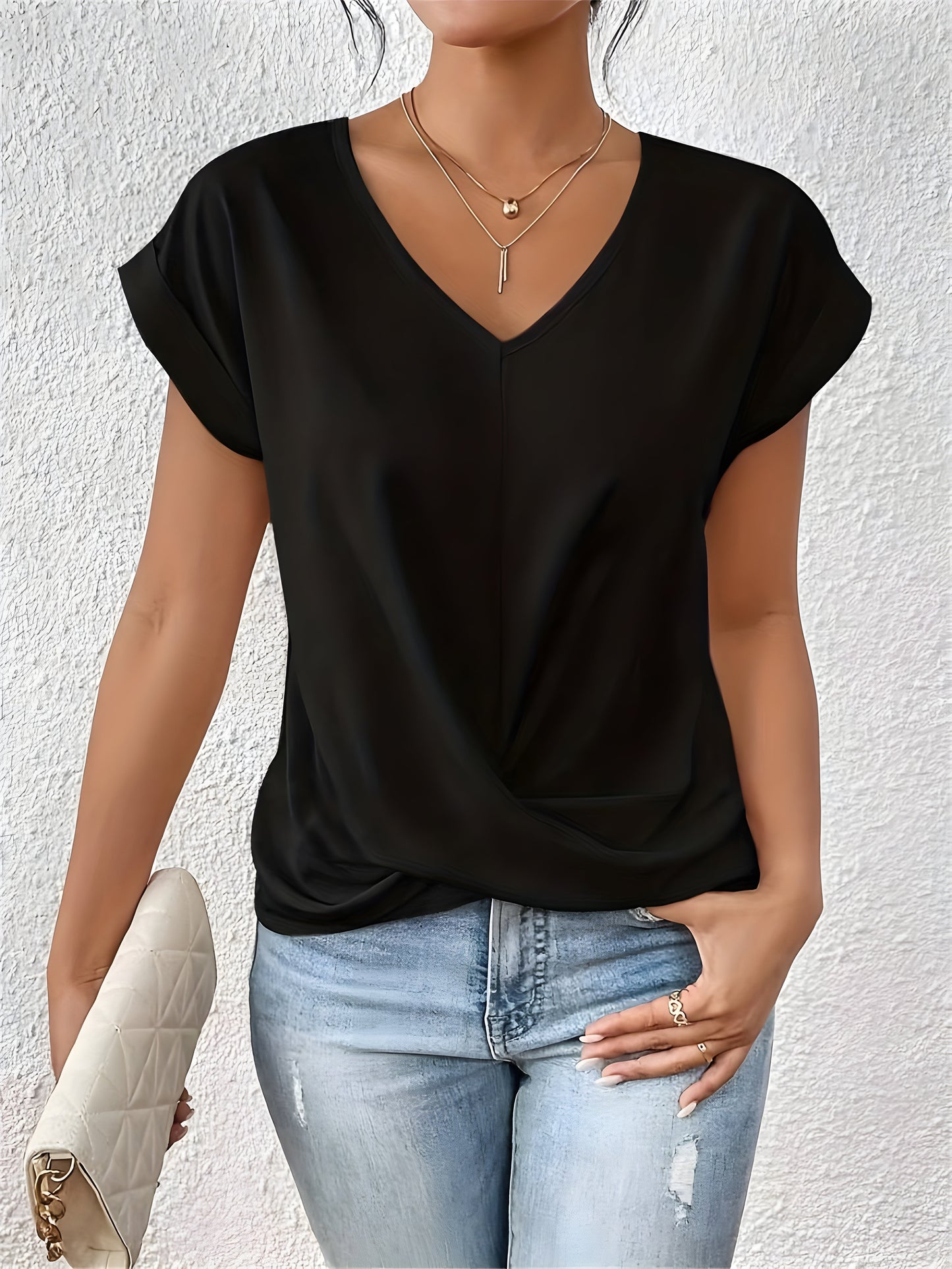 Svea™ | Casual V-ringad T-shirt