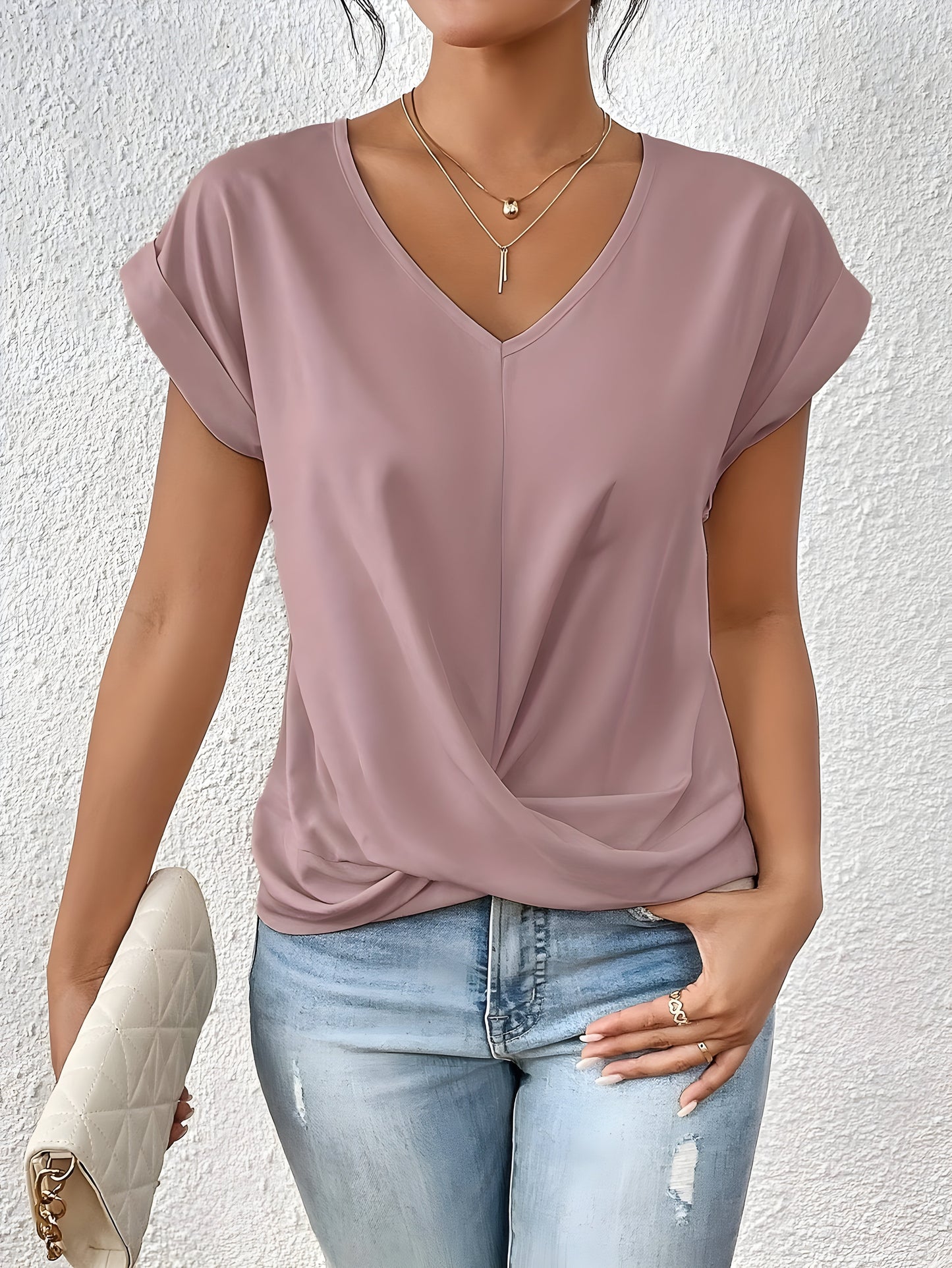 Svea™ | Casual V-ringad T-shirt