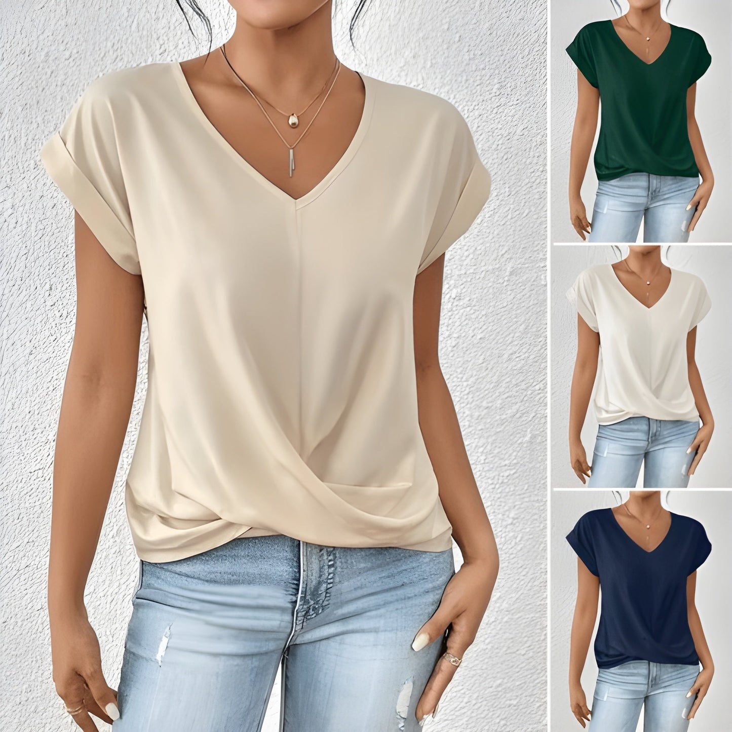 Svea™ | Casual V-ringad T-shirt