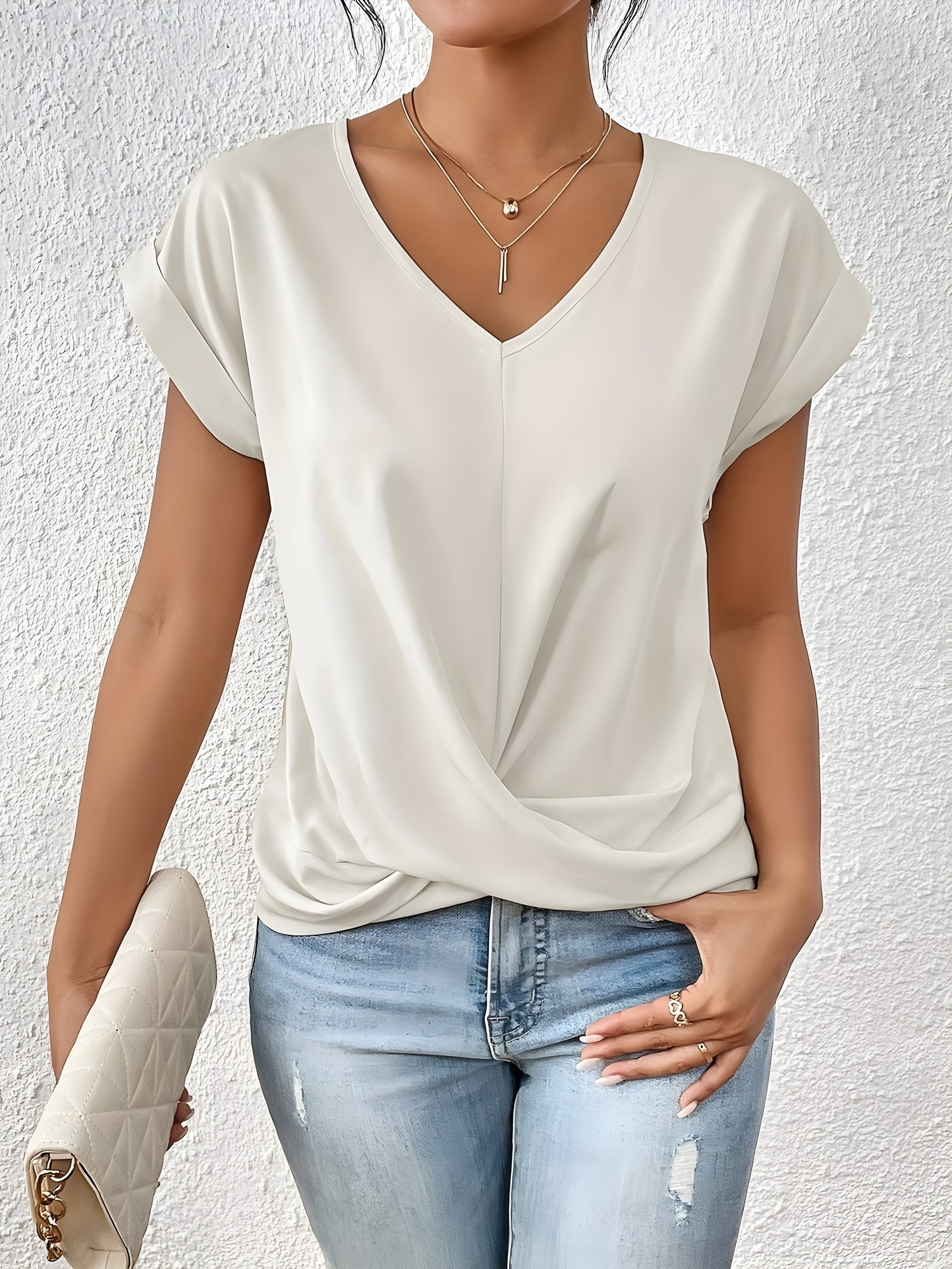 Svea™ | Casual V-ringad T-shirt